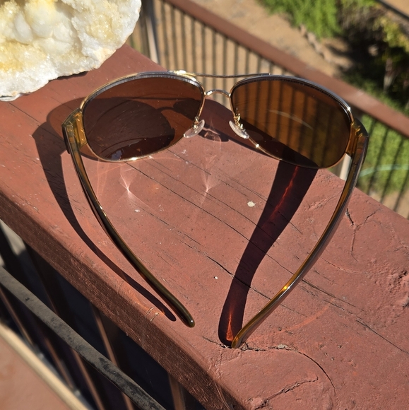 🔥PRADA Wraparound Sunglasses Brown, Gold Tortoise Shell EUC - Picture 5 of 9